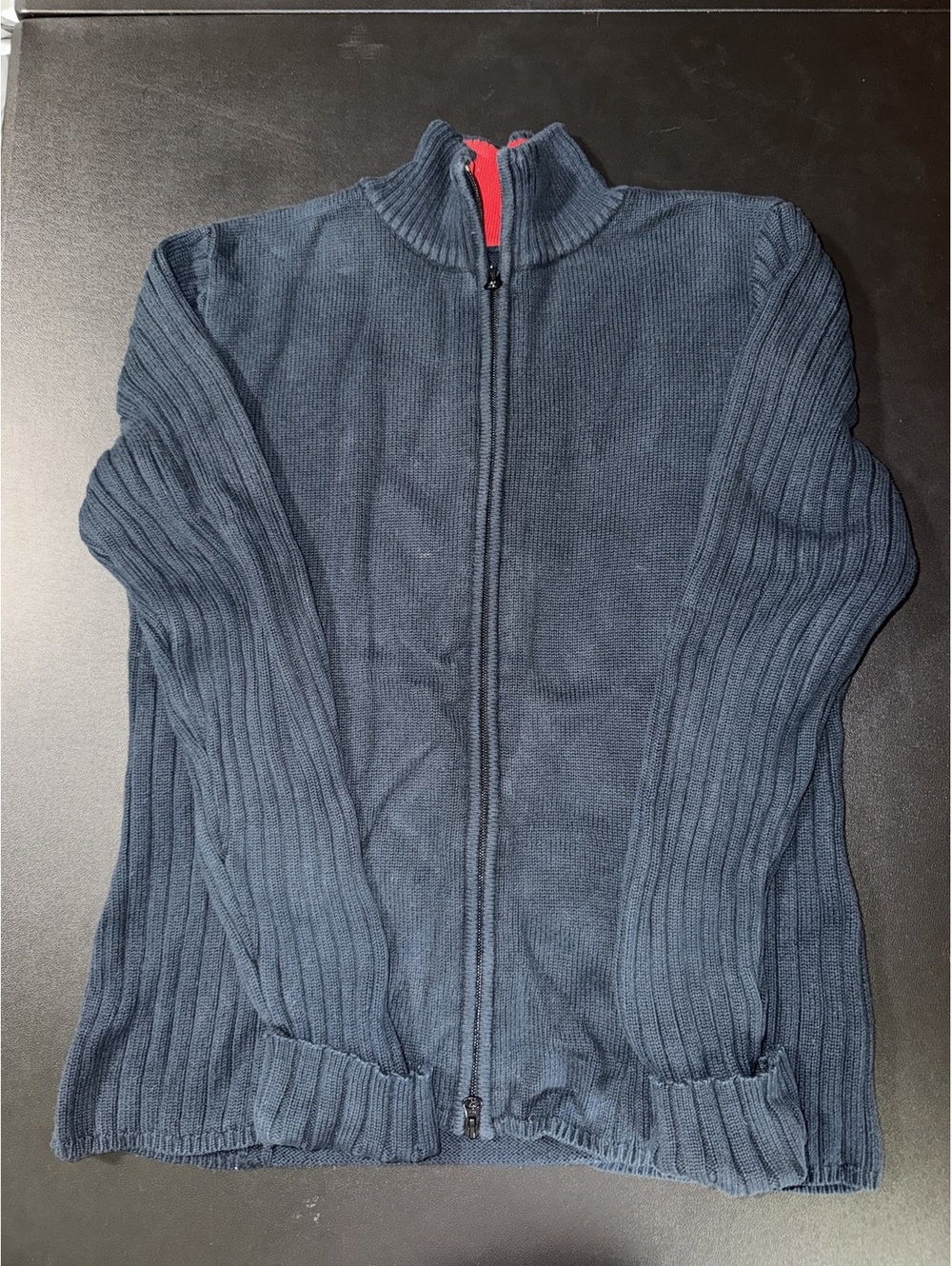 Tommy Hilfiger Navy Blue Full-Zip Sweater Jacket XL Cotton‎ Made in Japan